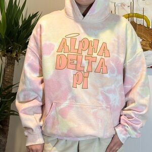Alpha Delta Pi Tie-Dye Hooded Sweatshirt ADPi XL